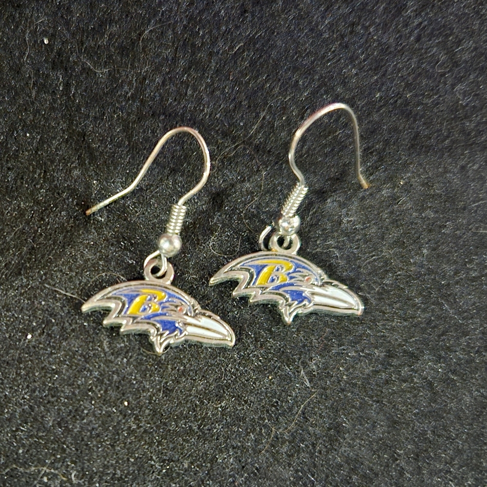 Baltimore Ravins Logo Earrings  5 Seperate Sets